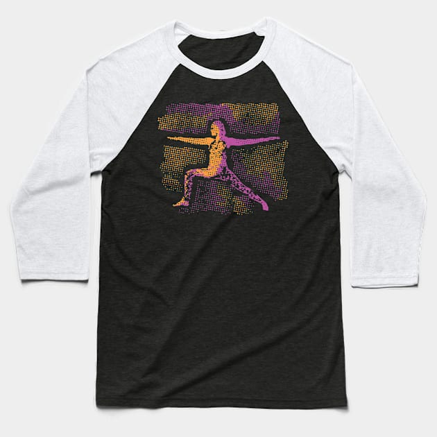 Abstract Colorful Concept Yoga Pose Baseball T-Shirt by jazzworldquest